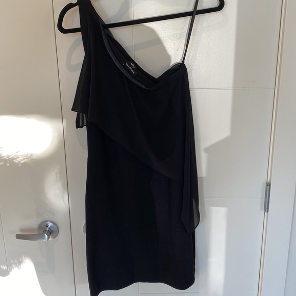 BEBE medium black dress. Form fitting. One shoulder. Good condition - Picture 2 of 6